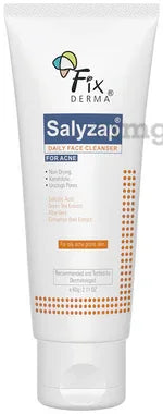 Fixderma Salyzap Face Cleanser | 2% Salicylic Acid | for Oily & Acne Prone Skin bottle of 60 gm cleanser