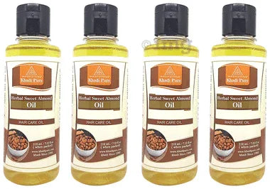 Khadi Pure Herbal Sweet Almond Oil (210ml Each) combo pack of 2 bottles