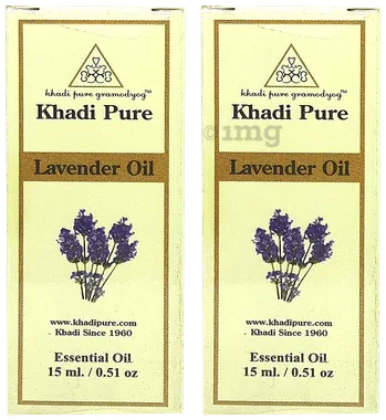 Khadi Pure Lavender Essential Oil (15ml Each) combo pack of 2 bottles