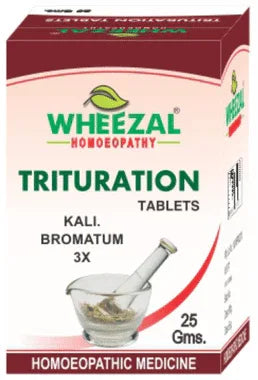 Wheezal Kali Bromatum Trituration Tablet 3X bottle of 25 gm trituration tablet
