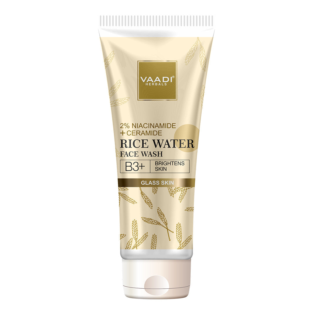 2% Niacinamide + Ceramide Rice Water Face Wash | B3+ | Brightens Skin|Glass Skin Look| Hydrating (60 ml)
