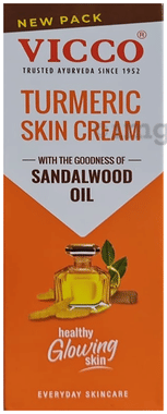 Vicco Turmeric Skin Cream with Sandalwood Oil | Ayurvedic Face Care tube of 70 gm cream