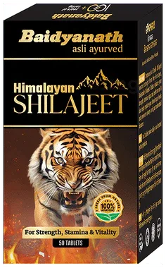 Baidyanath Himalayan Shilajeet Tablet | Strength, Stamina & Energy Boost bottle of 50 tablets