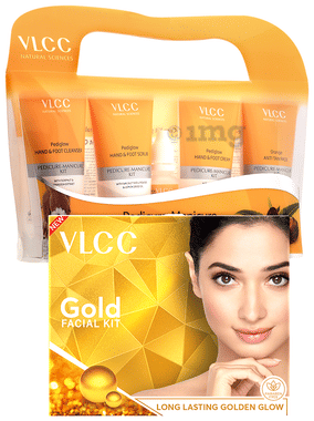 VLCC Combo Pack of Gold Facial Kit (60gm) & Manicure-Pedicure Kit (210gm) combo pack of 2 units