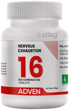 Adven Nervous Exhaustion 16 Biocombination Tablet bottle of 25 gm biocombination tablet