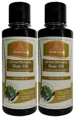 Khadi Pure Herbal Bhringraj Hair Oil (210ml Each) combo pack of 2 bottles