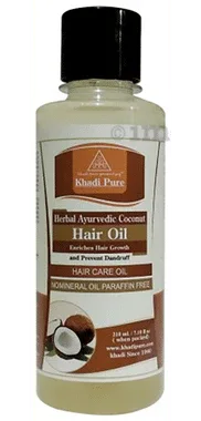 Khadi Pure Herbal Ayurvedic Coconut Hair Oil bottle of 210 ml oil