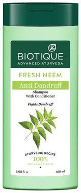 Biotique Bio Neem Margosa Anti-Dandruff Shampoo & Conditioner bottle of 180 ml shampoo