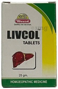 Wheezal Livcol Tablet bottle of 25 gm tablet