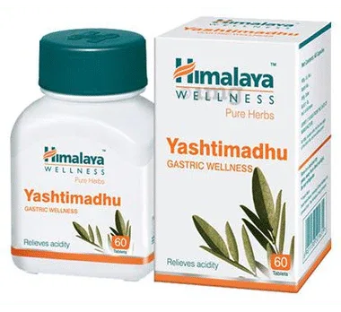 Himalaya Wellness Pure Herbs Yashtimadhu Tablet | Relieves Acidity & Manages Digestive Health bottle of 60 tablets