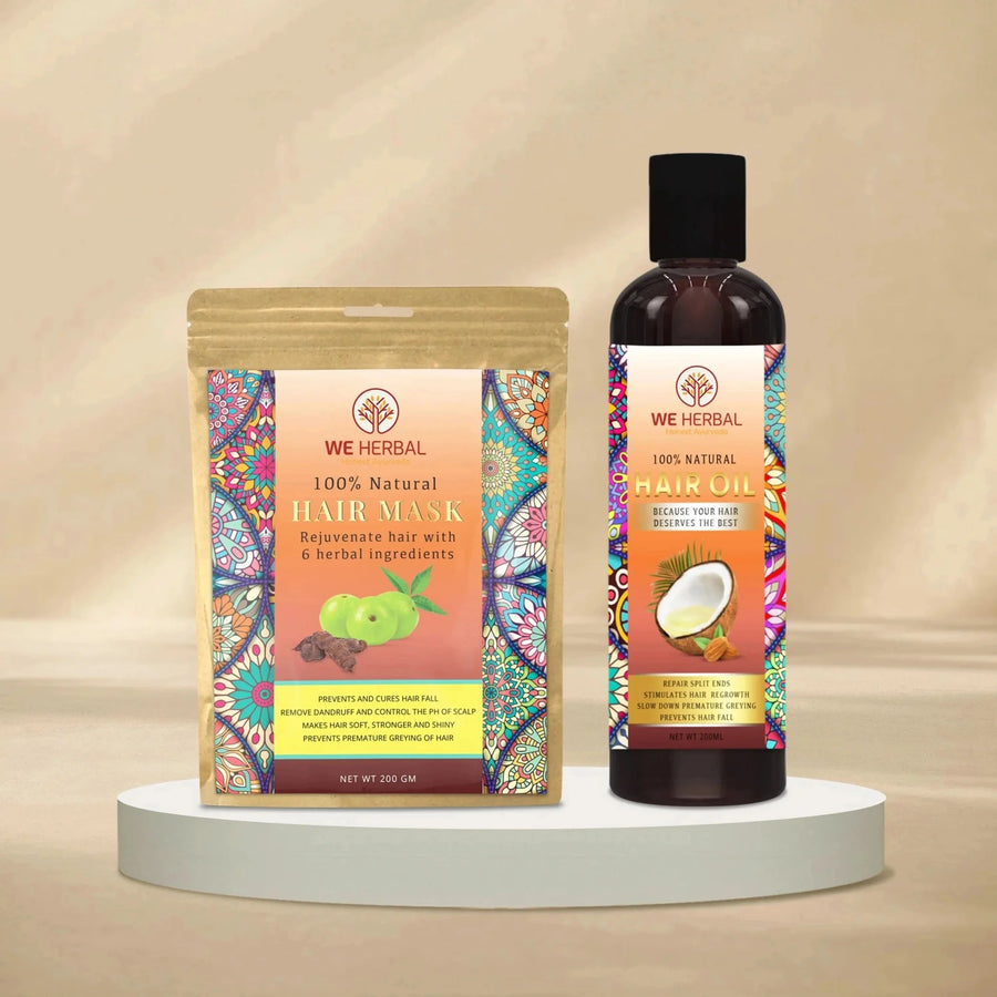 Hair Oil & Herbal Hair Mask Combo