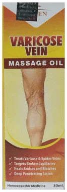 Allen Varicose Vein Massage Oil bottle of 30 ml oil