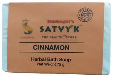 Satvyk Herbal Bath Soap Cinnamon box of 75 gm soap