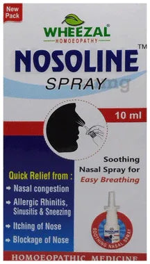 Wheezal Nosoline Nasal Spray bottle of 10 ml nasal spray