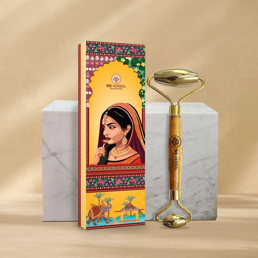 Kansa Face Roller for Glowing Skin: Ayurvedic Face Massage Roller for Anti-Aging, Detox & Skin Tightening