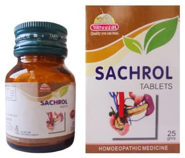 Wheezal Sachrol Tablet bottle of 25 gm tablet
