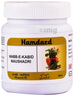 Hamdard Habb-E-Kabid Naushadri bottle of 100 tablets