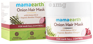 Mamaearth Onion Hair Mask | For Healthy Hair & Scalp jar of 200 ml hair mask by Mamaearth – Shop authentic Mamaearth products. Free S/H Singapore, Dubai, Japan. Trusted since 2013, 50K+ orders