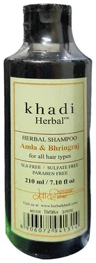 Khadi Herbal Shampoo Amla & Bhringraj SLS Free Sulphate Free Paraben Free bottle of 210 ml shampoo
