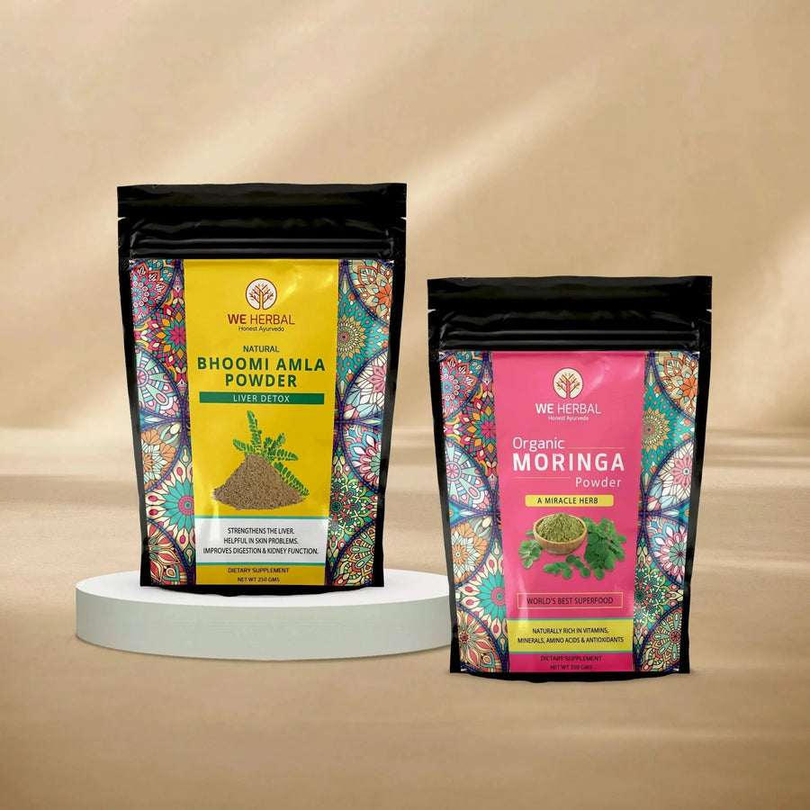 Natural Bhumi Amla Powder (250gm) & Organic Moringa Powder (250gm) Combo