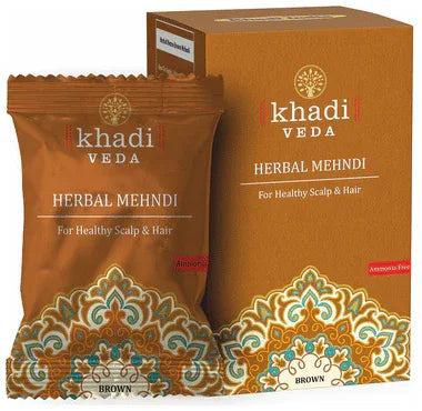 Khadi Veda Brown Herbal Mehndi (20gm Each) for Healthy Scalp & Hair box of 5 sachets