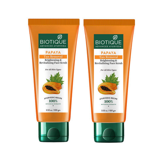 PAPAYA Tan Removal Brightening & Revitalizing Face Scrub 100gm (Pack of 2)