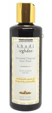 Khadi Meghdoot Activated Charcoal Face Wash pump bottle of 210 ml face wash