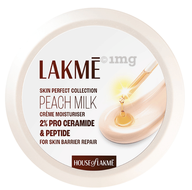 Lakme Peach Milk Vit E Creme Moisture-Riser jar of 100 gm cream