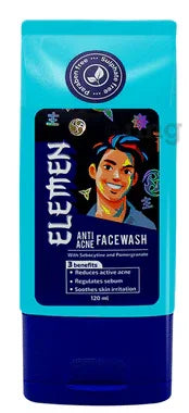 Elemen Anti Acne Face Wash | Sebum Contol | Paraben Free tube of 120 ml face wash