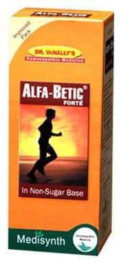 Medisynth Alfa-Betic Forte Non-Sugar Syrup bottle of 125 ml syrup