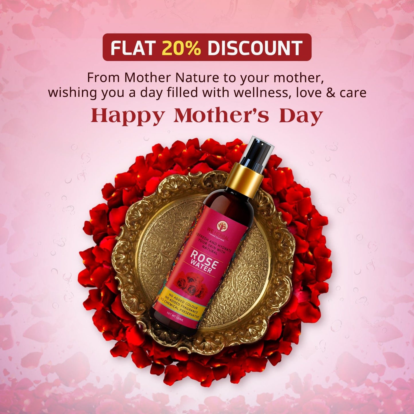 WeHerbal Pure Ayurvedic Rose Water Toner