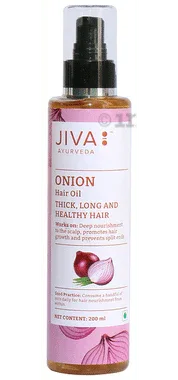 Jiva Ayurveda Onion Hair Oil pump bottle of 200 ml oil