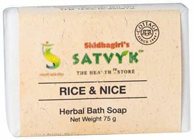 Satvyk Herbal Bath Soap Rice & Nice box of 75 gm soap