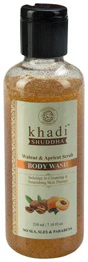 Khadi Shuddha Walnut & Apricot Scrub Body Wash bottle of 210 ml body wash