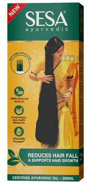 Sesa Ayurvedic Hair Oil | Reduces Hair Fall & Supports Hair Growth bottle of 200 ml oil
