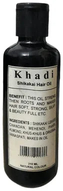 Khadi Herbal Shikakai Hair Oil bottle of 210 ml oil