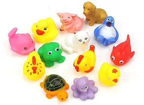 8pcs Random Lovely Rubber Squeaky Animal Bath Toys/floating Fun for Baby