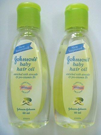 2 X Johnson's Baby Hair OIL Non Greasy Avocado Pro-vitamin B5 Soft Mild 60ml