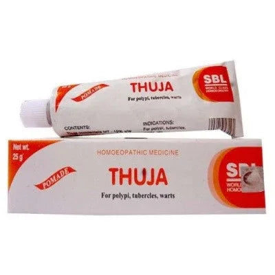 2 x SBL Thuja Ointment 25gms each (Skin Related Problems - for Polyps, Tubercles and Warts)
