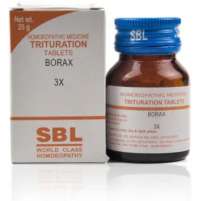 SBL Borax 3X Biochemic Tablet 25gm – Pack of 2