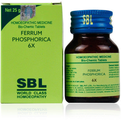 SBL Ferrum Phosphoricum 6X Biochemic Tablet 25gm – Pack of 2